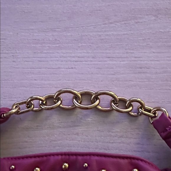 ZARA- Studded Pink Clutch with Gold Accents - Picture 2 of 5